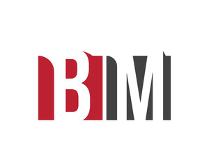 BM red square letter logo for management, media, multimedia, magazine, marketing, master