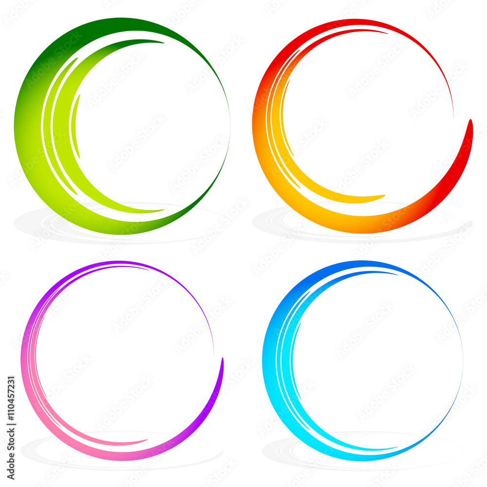 Aufkleber Set of sketchy, scribble circles.