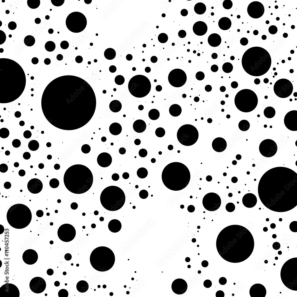 Poster circles pattern - monochrome black and white pattern with scatte
