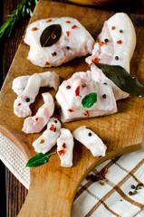 Salty lard with spices