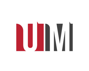 UM red square letter logo for management, media, multimedia, magazine, marketing, master