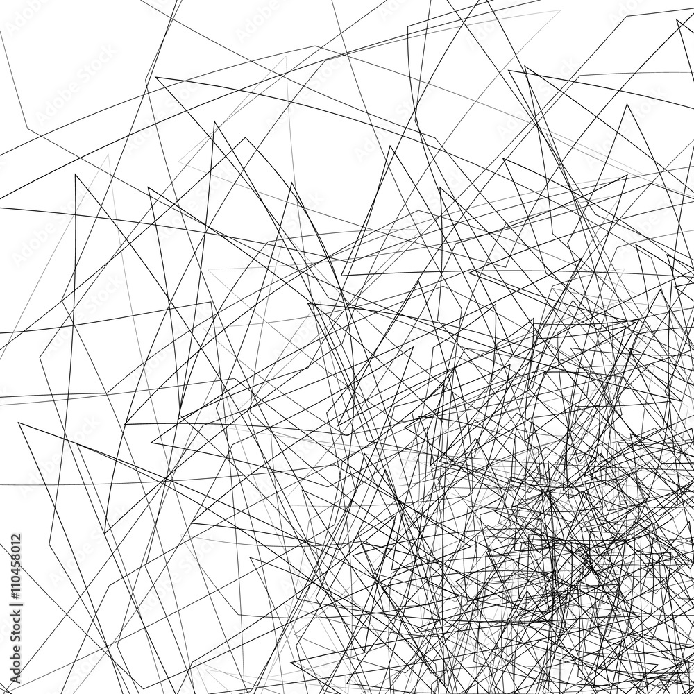 Poster Random chaotic lines. Intersecting edgy, angular lines.