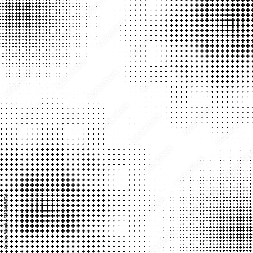 Aufkleber halftone like element of crosses. monochromatic abstract image.