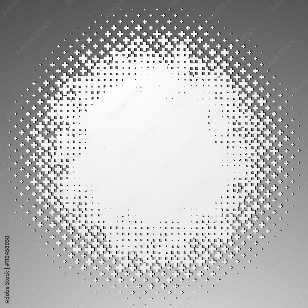 Aufkleber halftone like element of crosses. monochromatic abstract image.