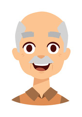 Happy grandpa vector illustration.