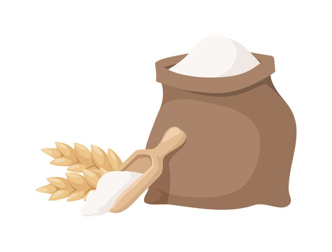 Flour Bag Vector Illustration.