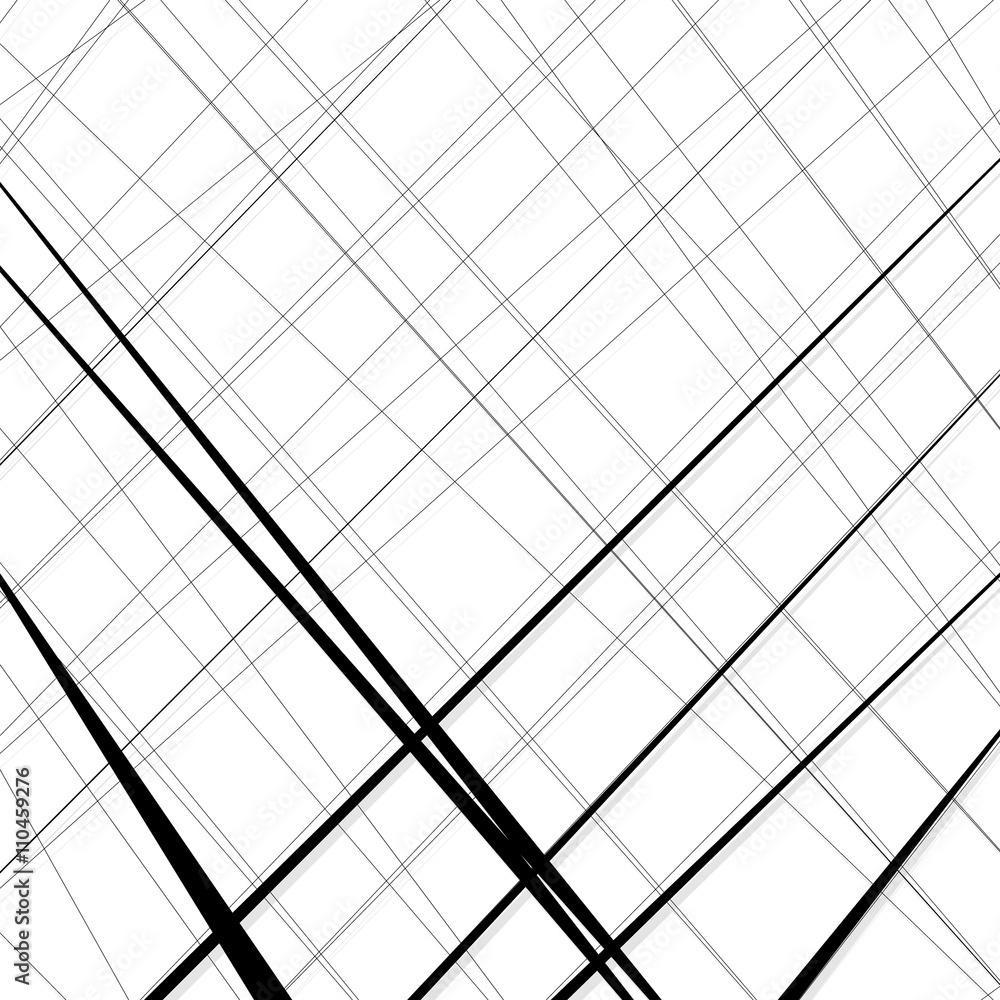 Poster Abstract, irregular lines pattern, background. Monochrome geomet