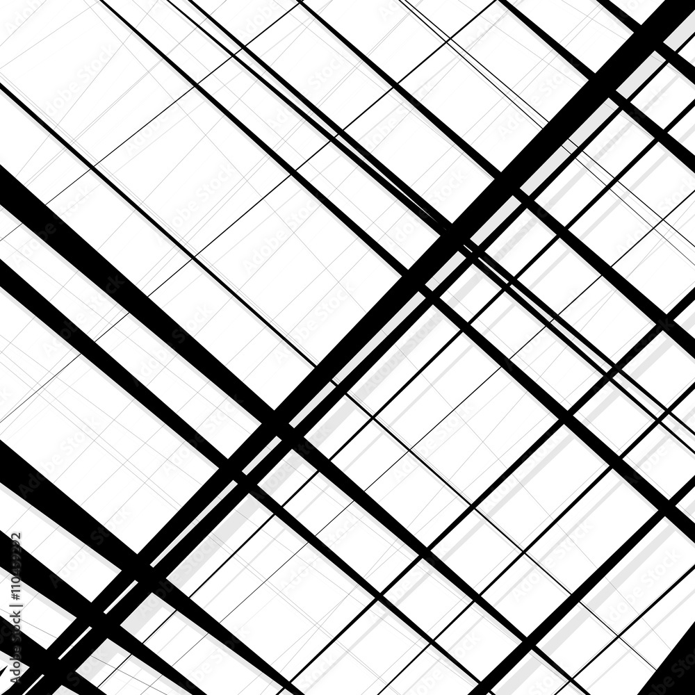 Aufkleber abstract, irregular lines pattern, background. monochrome geomet