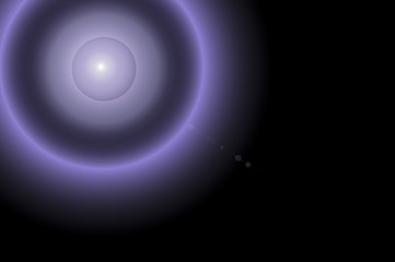 Abstract lens flare light over dark background
