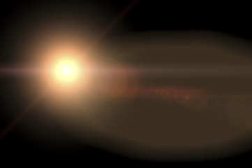 Abstract lens flare light over dark background