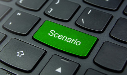 Business Concept: Close-up the Scenario button on the keyboard and have Lime, Green color button...