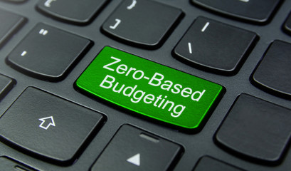 Business Concept: Close-up the Zero-Based Budgetting button on the keyboard and have Lime, Green...