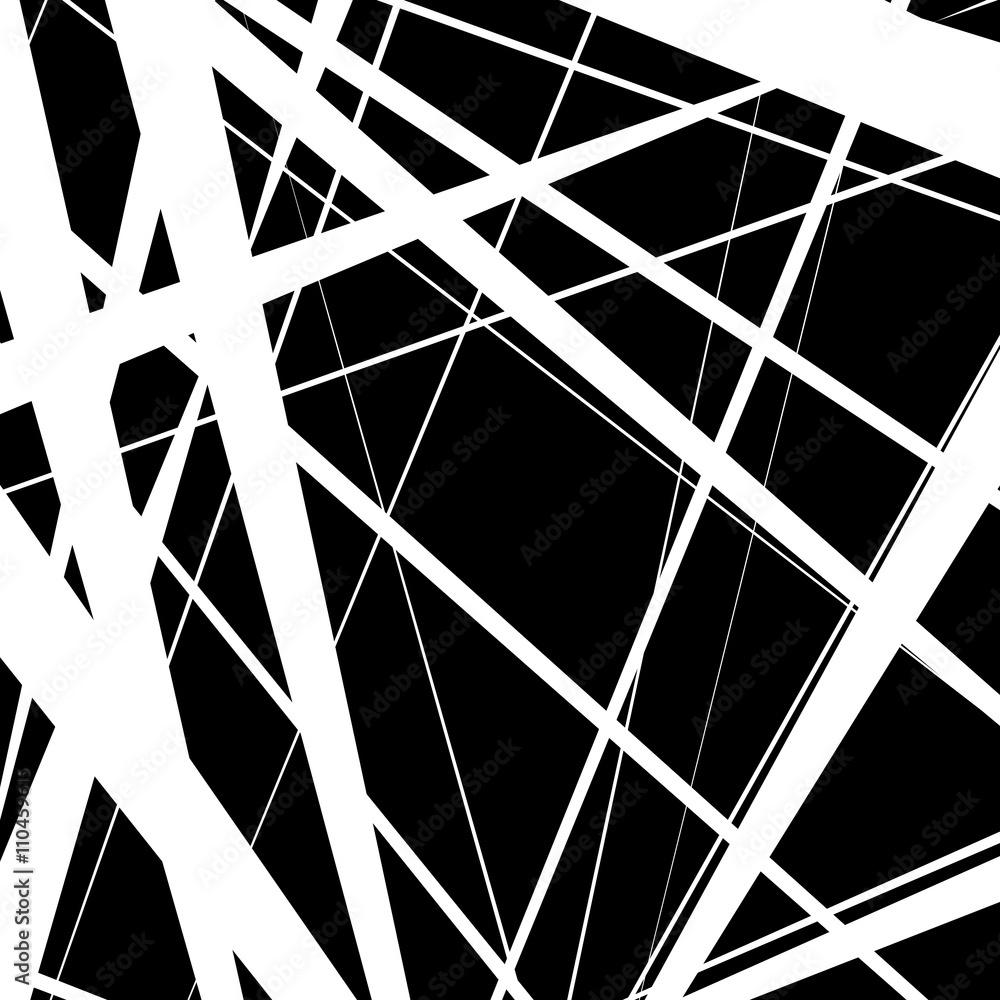 Poster abstract, irregular lines pattern, background. monochrome geomet