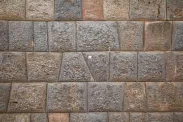 Detail of Inca wall in city of Cuzco in Peru
