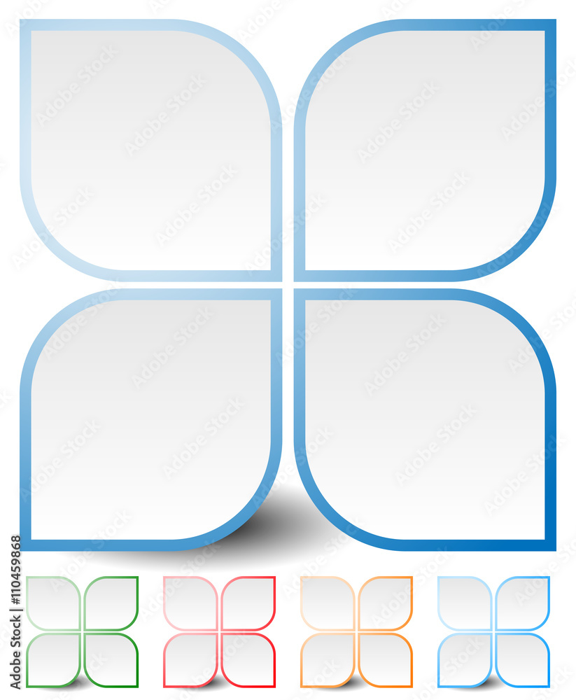 Poster generic icon, design element in four colors