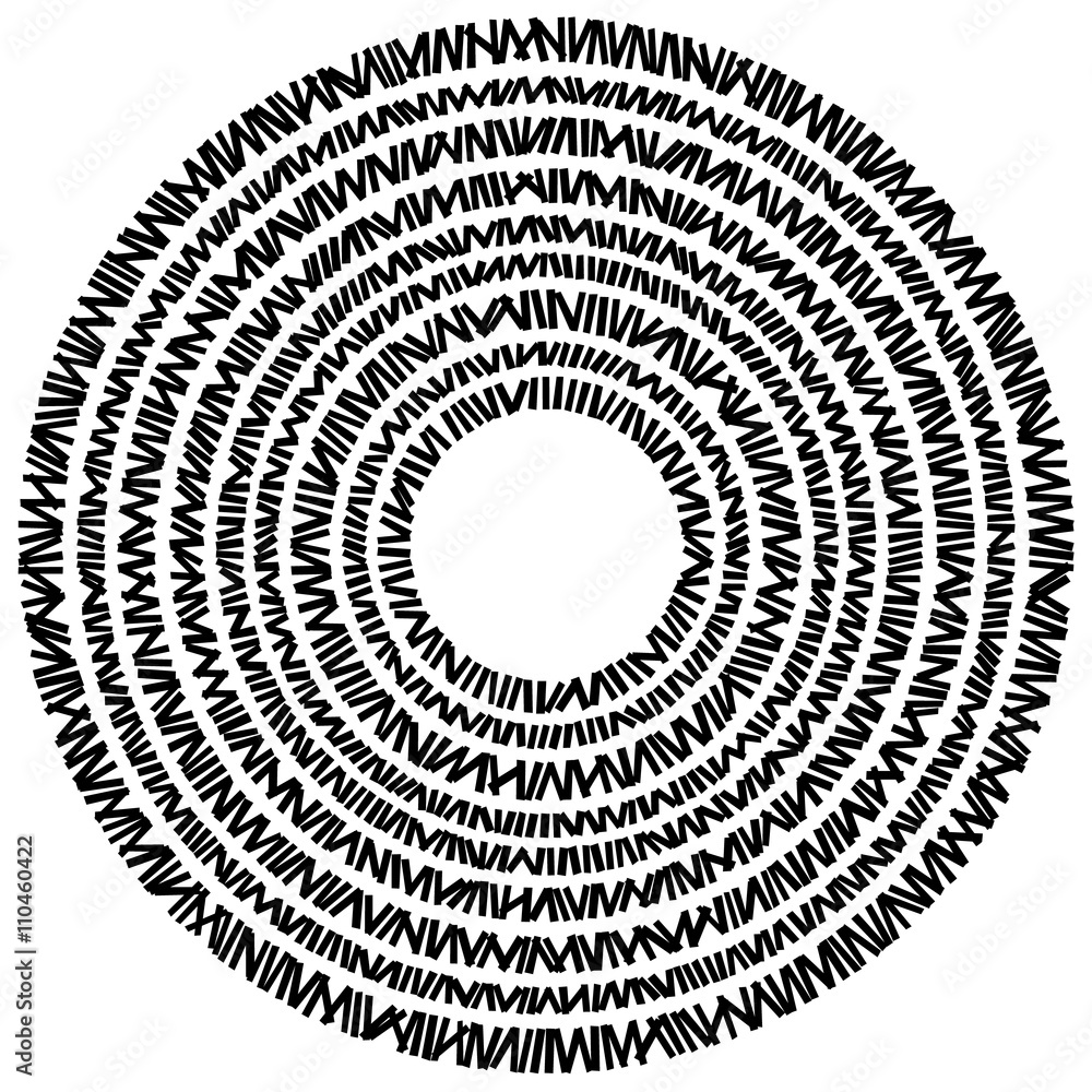 Aufkleber concentric circle element made of rectangles. geometric circle d