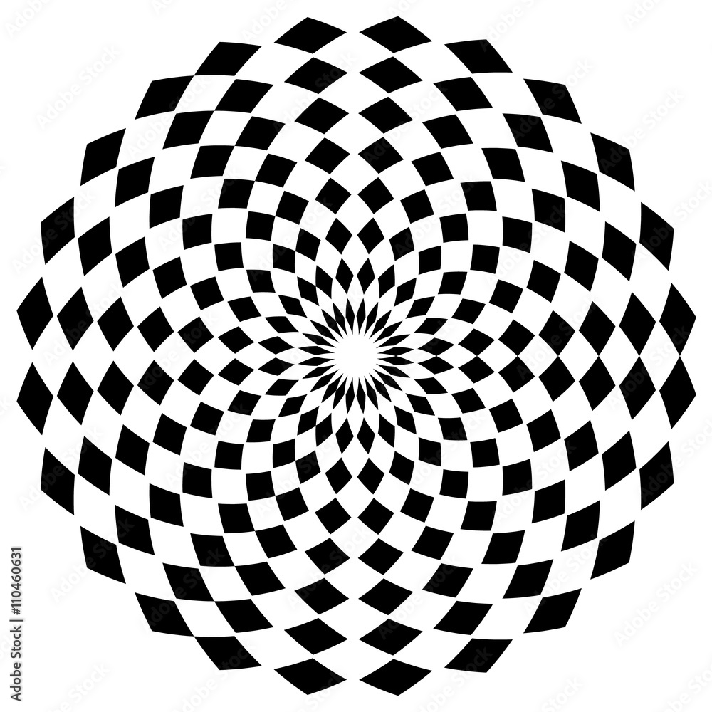 Poster abstract geometric circle element with square pattern. radiating