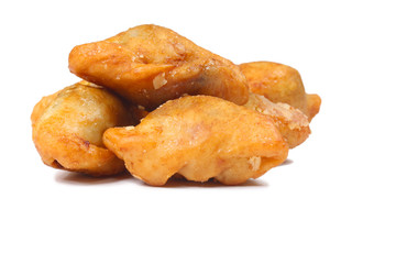 Puff Pastry with dried shredded pork isolate on white
