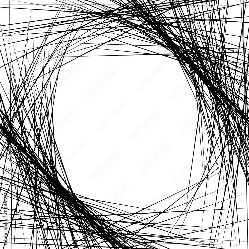 Poster dense intersecting lines. abstract geometric, edgy graphic. mono
