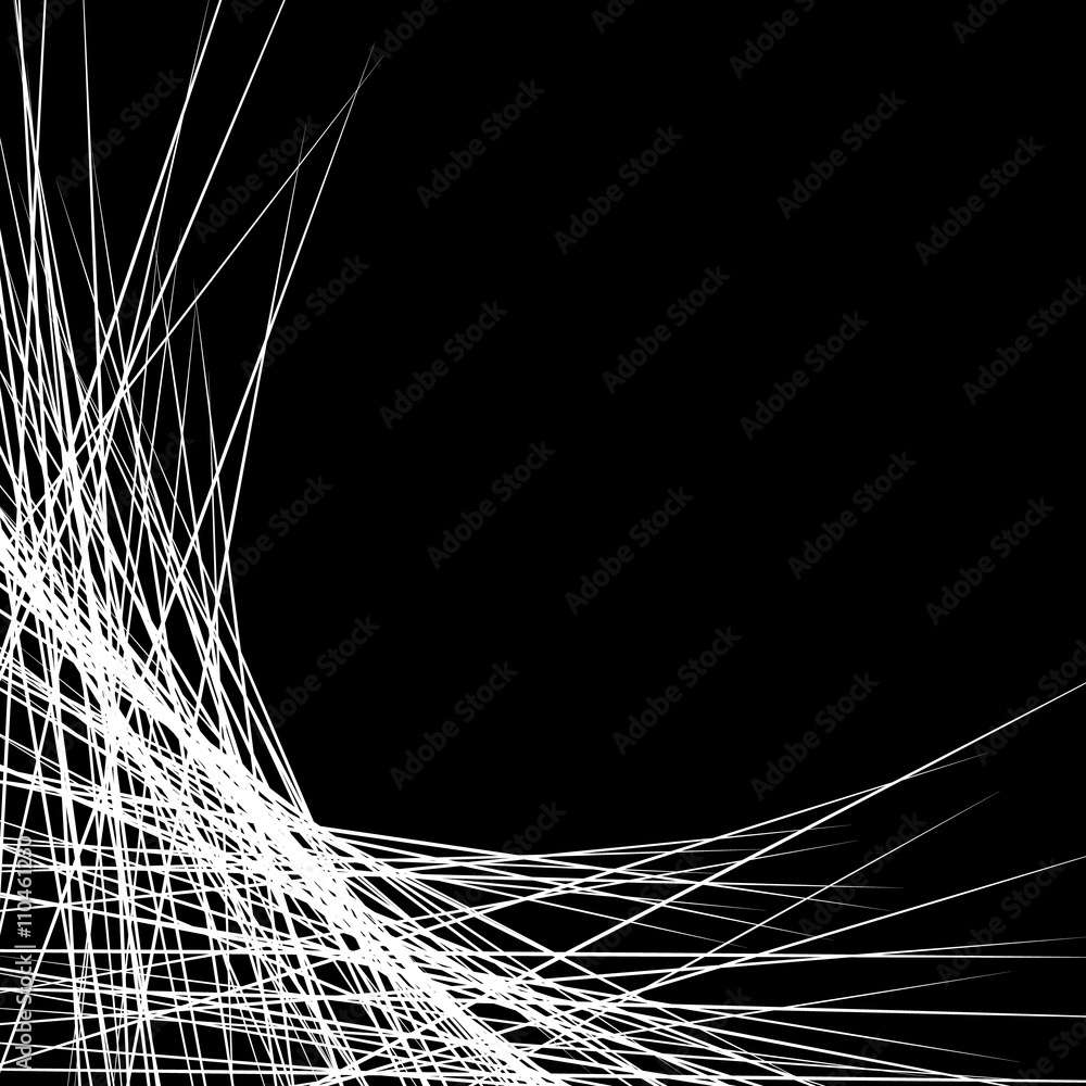 Aufkleber dense intersecting lines. abstract geometric, edgy graphic. mono