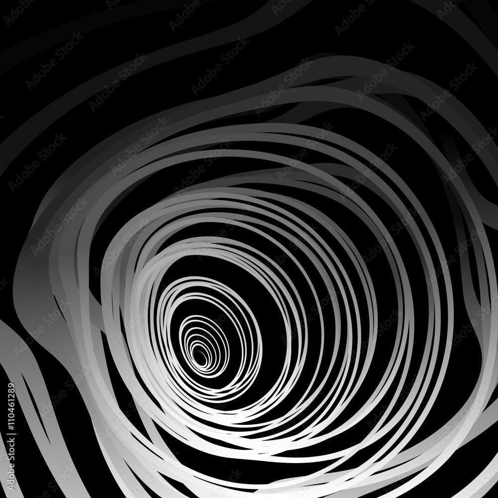 Poster abstract artistic image with random concentric distorted circles