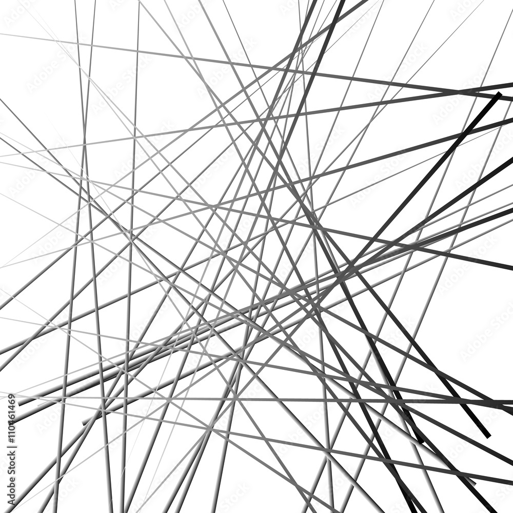 Poster abstract chaotic lines pattern.