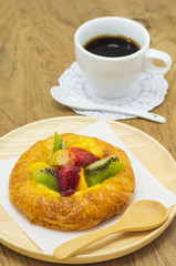Cheesecake and coffee.