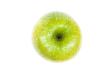 Green apple on white background