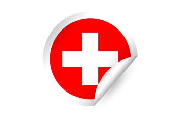 Schweiz Sticker Aufkleber mit Schweizer Kreuz