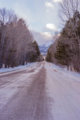 Long Snowy Road