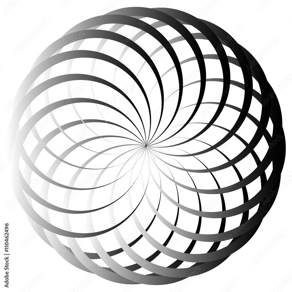 Poster grayscale abstract circular element