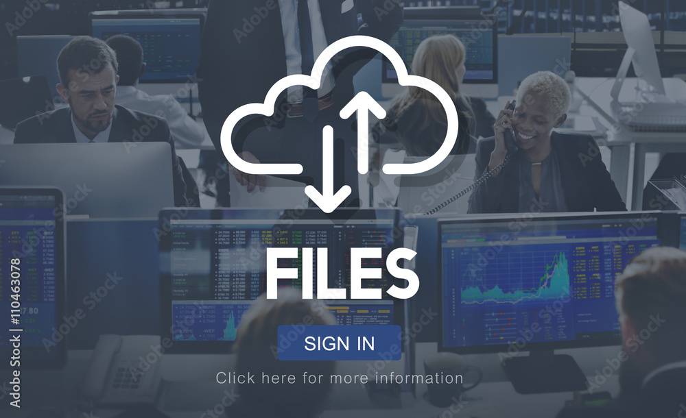 Poster files documents digital assets online website concept