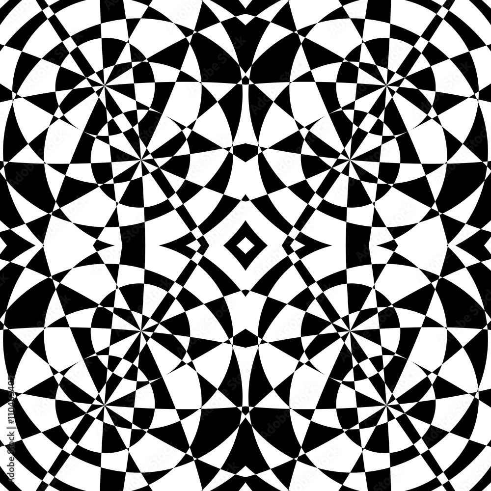 Aufkleber mirrored symmetrical pattern. geometric monochrome background. t