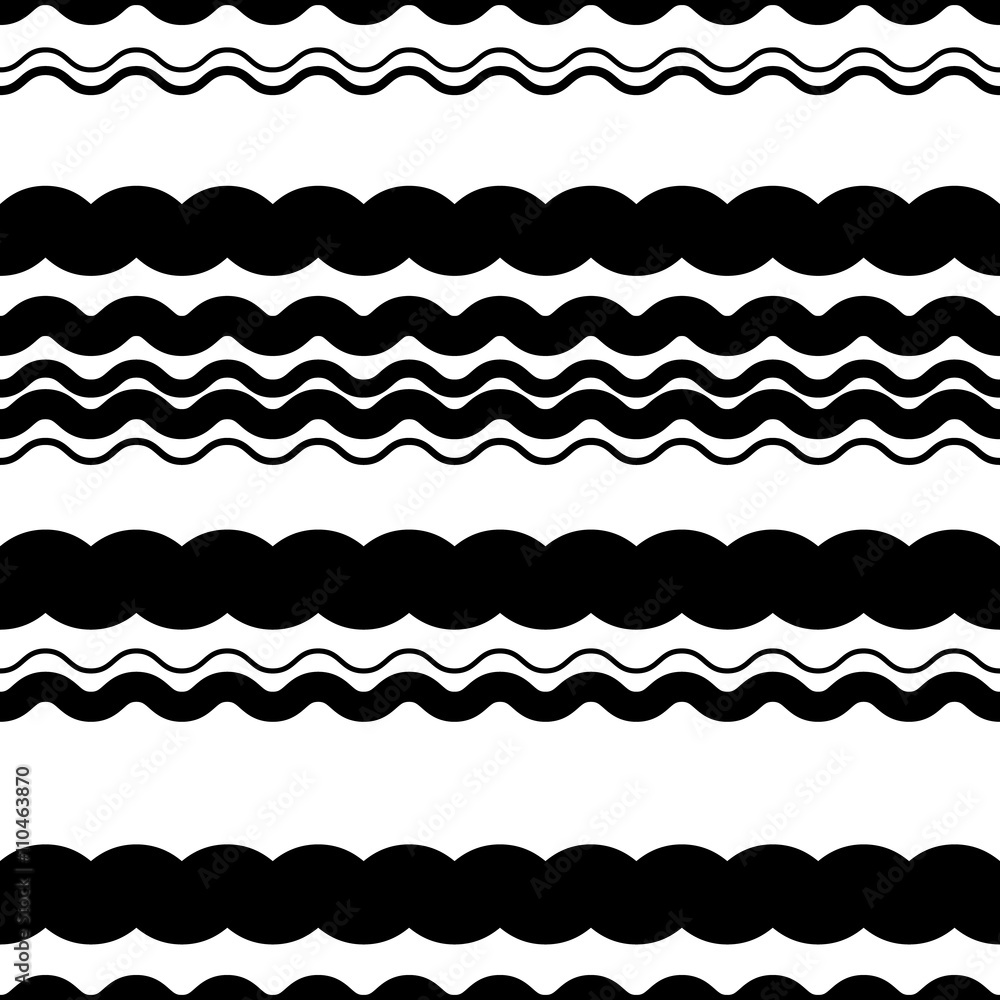 Aufkleber wavy (zigzag) lines repeatable pattern - irregular monochrome pa