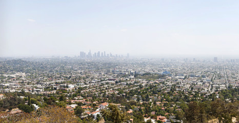 Aerial panoramic view on Los Angeles at noon