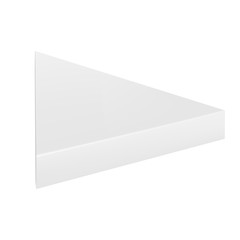 VECTOR PACKAGING: White gray thin triangle packaging box on isolated white background. Mock-up template ready for design.