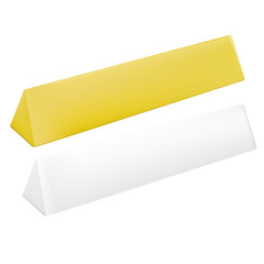 VECTOR PACKAGING: Set of triangular chocolate packaging box on isolated white background. Mock-up template ready for design.