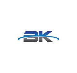bk alphabet with swoosh grey and blue