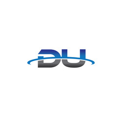 du alphabet with swoosh grey and blue