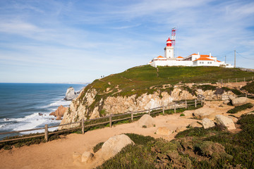 Fototapeta na wymiar Cabo da Roca lighthouse at sunny day
