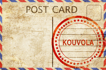 Kouvola, vintage postcard with a rough rubber stamp