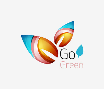 Go green logo. Green nature concept