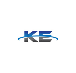 ke alphabet with swoosh grey and blue