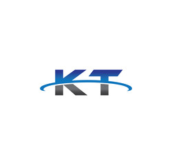 kt alphabet with swoosh grey and blue