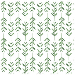 Watercolor vector pattern with olive branches.