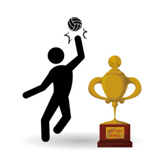 Volleyball design. Sport icon. Isolated illustration