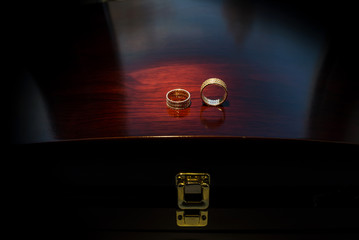 pair of wedding gold rings