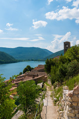 Fototapeta na wymiar Piediluco (Terni, Umbria) is a little town on the beautiful lake with same name