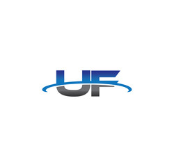 uf alphabet with swoosh grey and blue