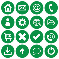Set of 16 basic flat icons